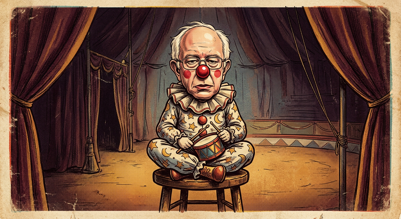 AI-generated clown portrait of bernie