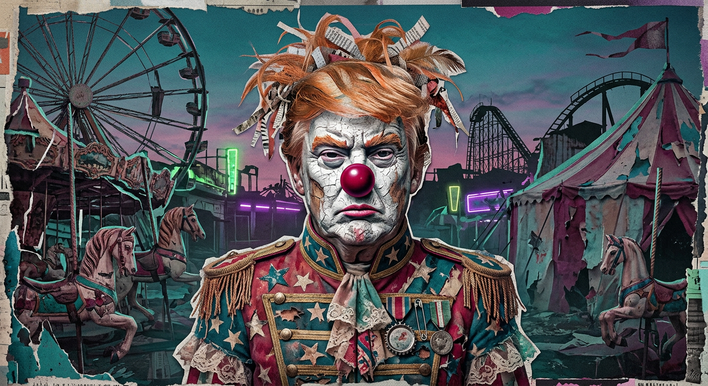AI-generated clown portrait of donald trump